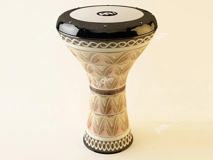 Handcrafted Ethno Drum 3D model image 1