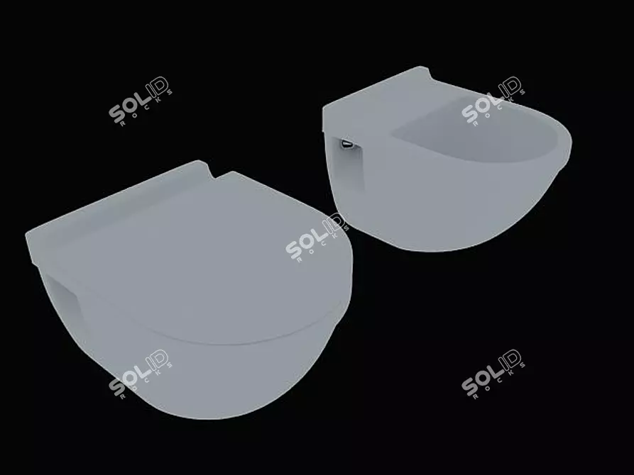 Duravit Starck 3 Compact Toilet & Bidet 3D model image 1