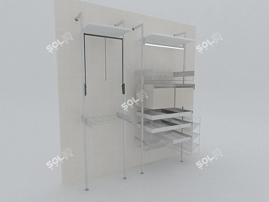 Modular Storage System: Shelves, Bags, Shoe Cabinet 3D model image 1