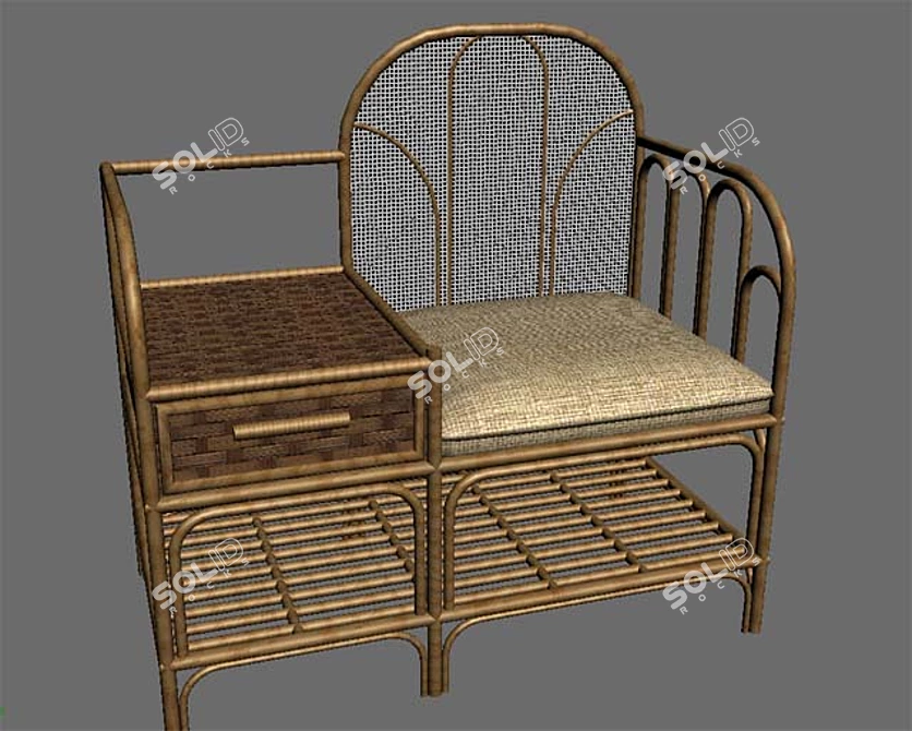 Handwoven Chair: Customizable Design, Textured 3D model image 1