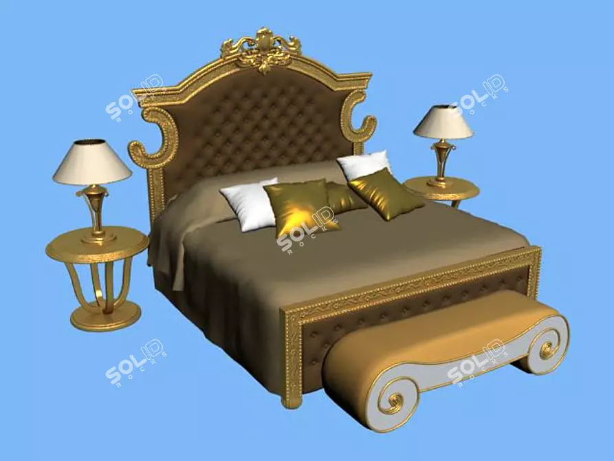 Cozy Dream Bed 3D model image 1