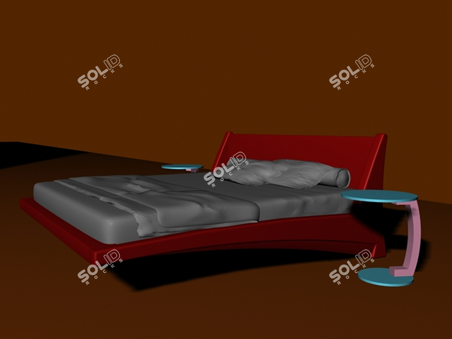 Elegant Cattelan Bed 3D model image 1