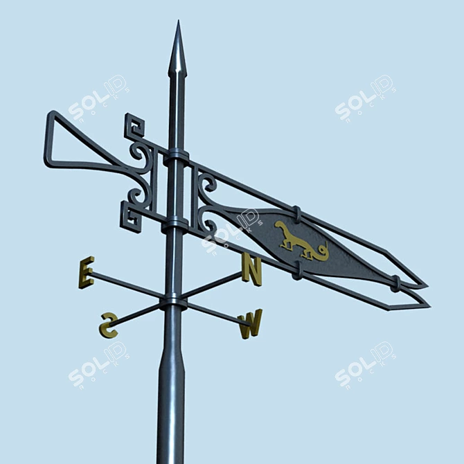 Vintage Wind Direction Indicator 3D model image 1