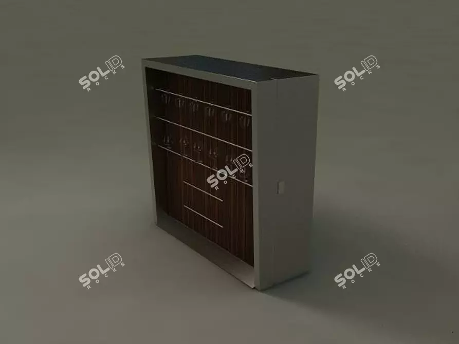 бокалы в шкафу 3D model image 1