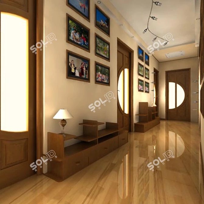 Sleek Corridor Panel 3D model image 1