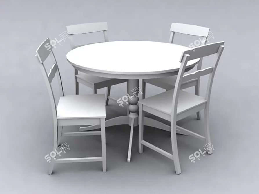 Elegant Liatrop Dining Set 3D model image 1