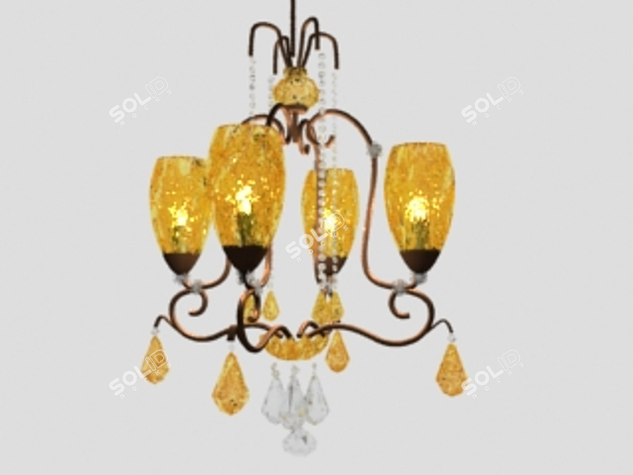 Elegant Crystal Chandelier 3D model image 1