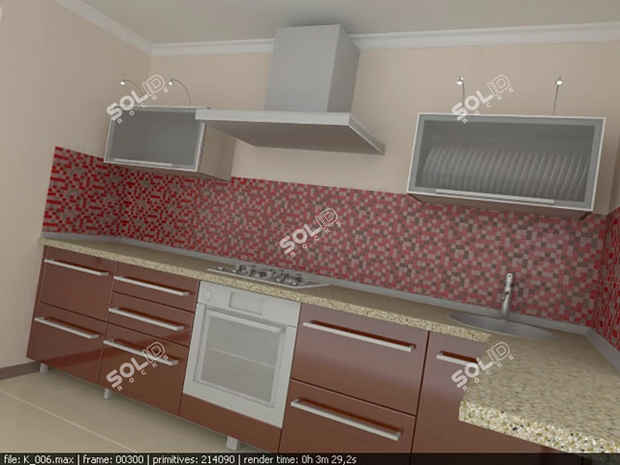 Customized Kitchen 3D model image 1