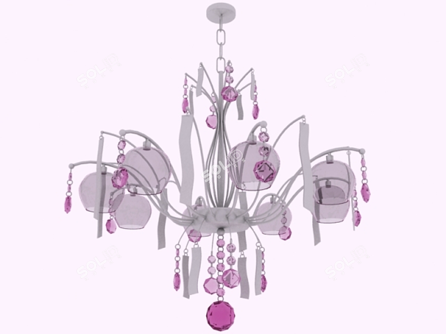 Metallic Texture Chandelier 3D model image 1