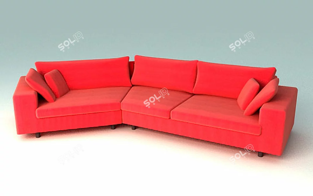 Angled Sofa: Stylish and Functional 3D model image 1