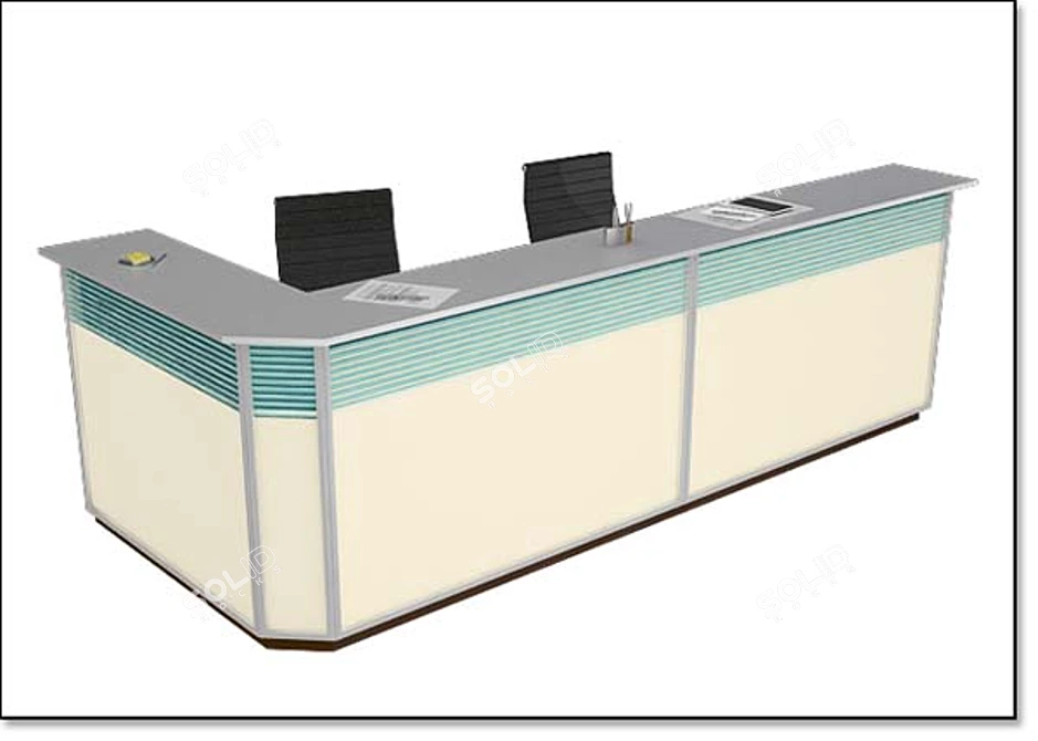 Title: Contemporary Reception Desk with Directional Design 3D model image 1