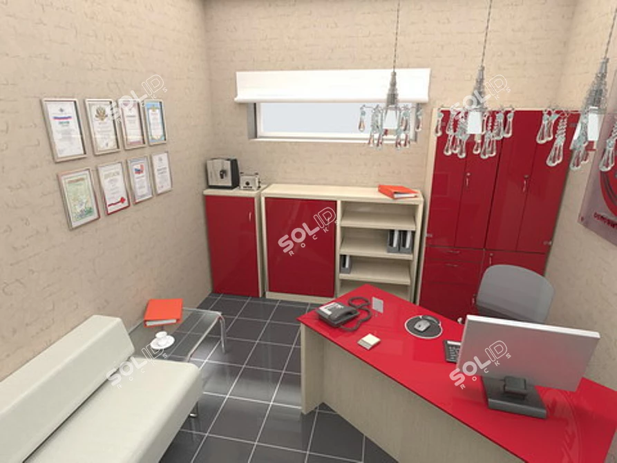 Modern Secretary Furniture Set 3D model image 1