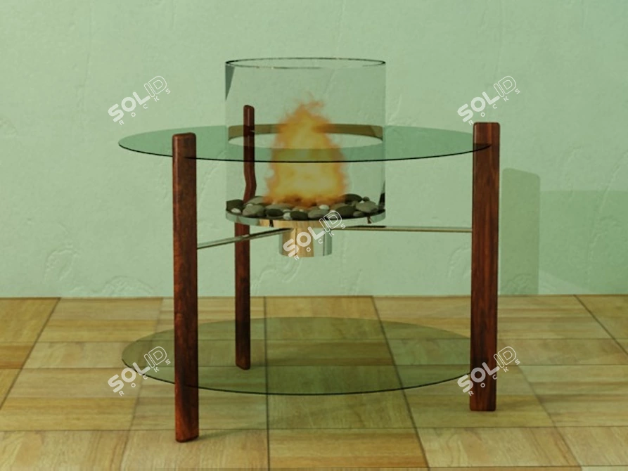 "Planika" Glass Bioethanol Fireplace 3D model image 1