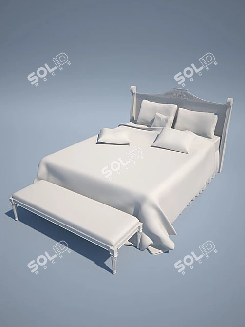 Elegant Molon Bed 3D model image 1