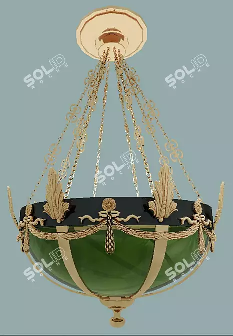 Emerald Pendant Chandelier 3D model image 1