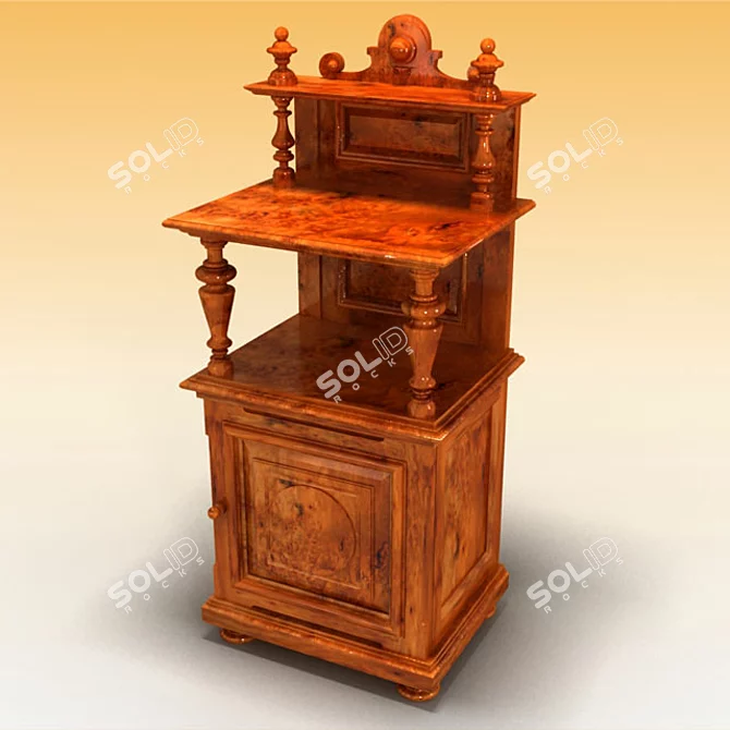 Sleek Nightstand: Bedside Elegance 3D model image 1