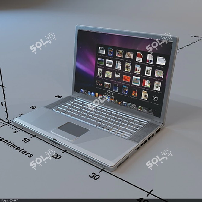 Sleek and Powerful MacBook Pro 3D model image 1