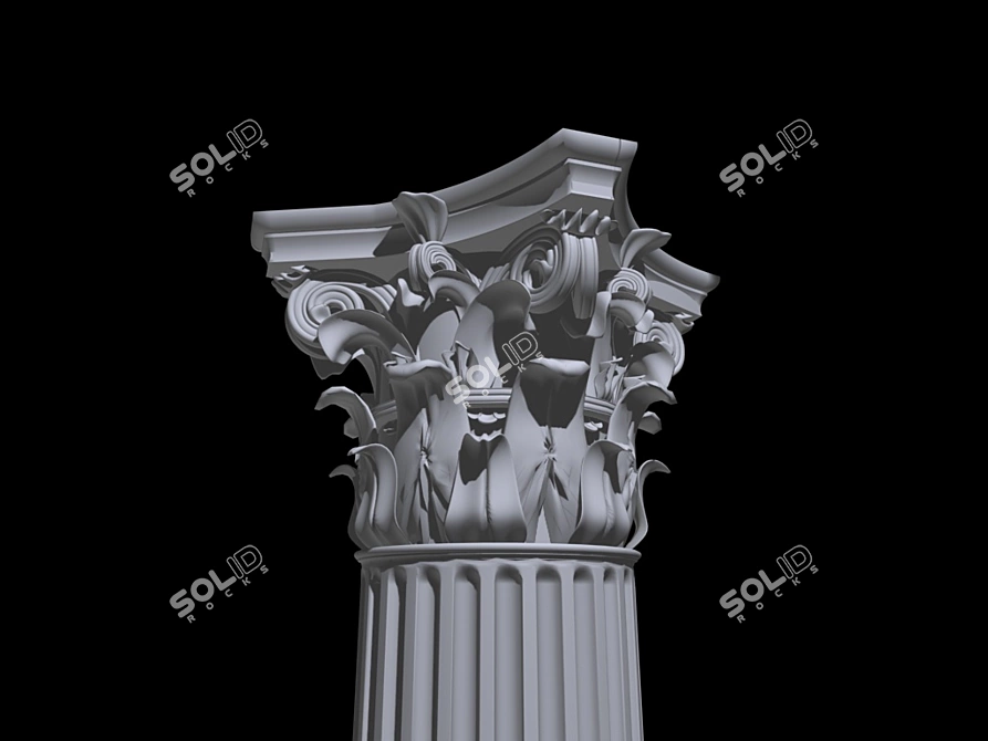 Sculptural Corinthian Capital 3D model image 1