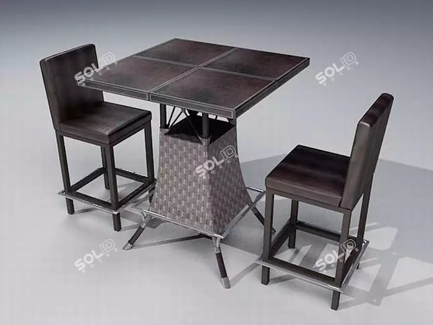 Title: Versatile Bar Table Set 3D model image 1