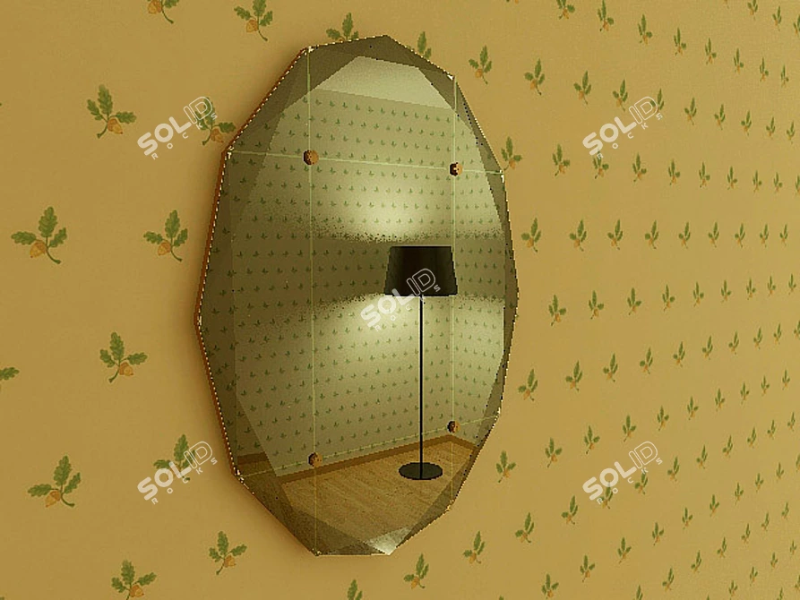 Polished Mirror with Faceted Edge 3D model image 1