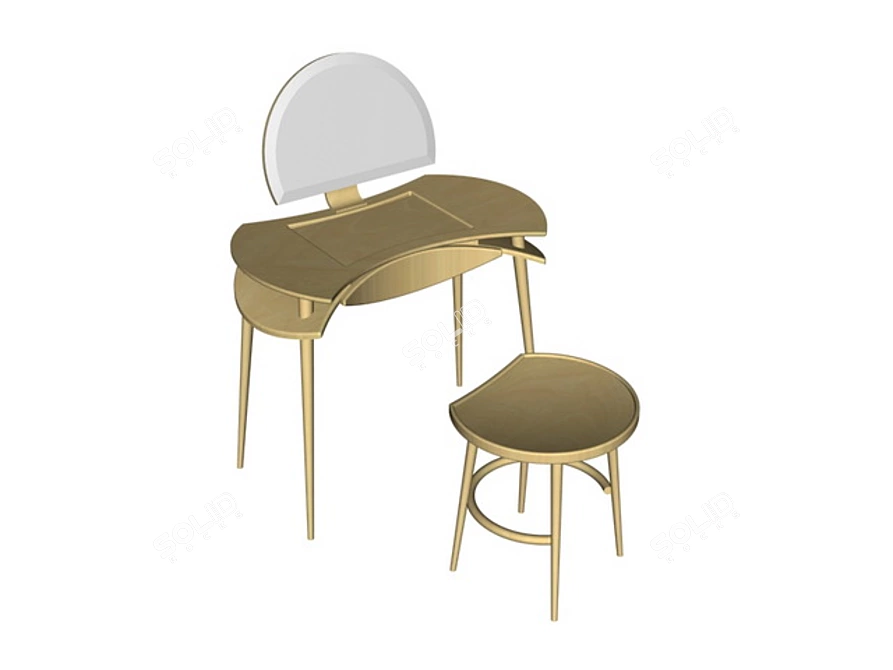 Bent Plywood Dressing Table 3D model image 1