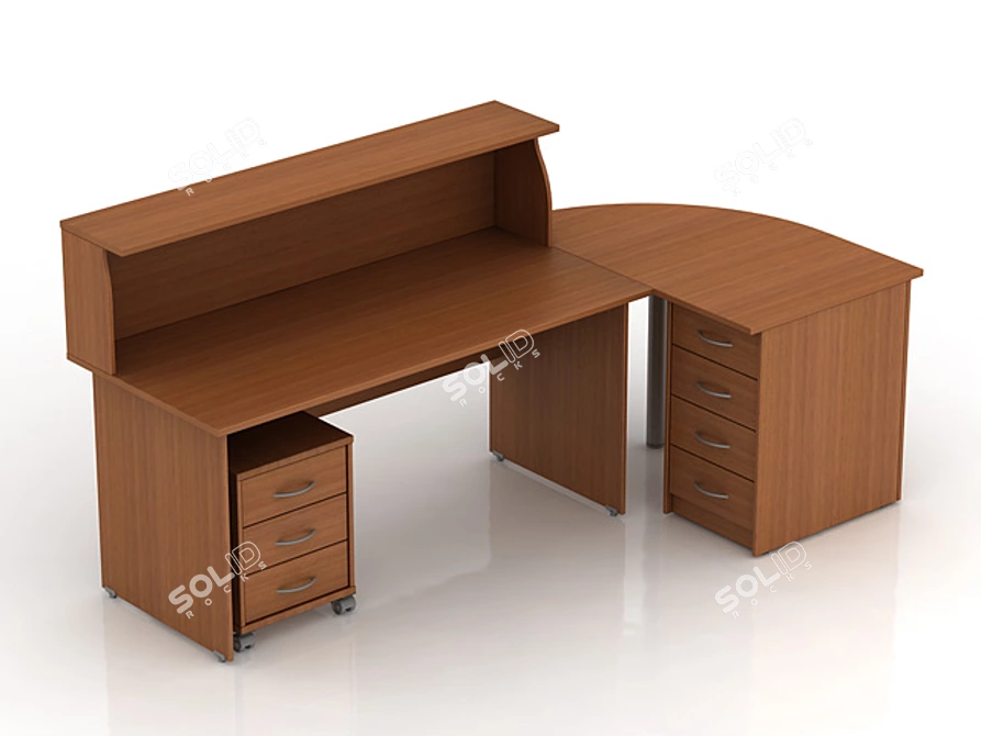 Imago Office Desk - Texture Included 3D model image 1