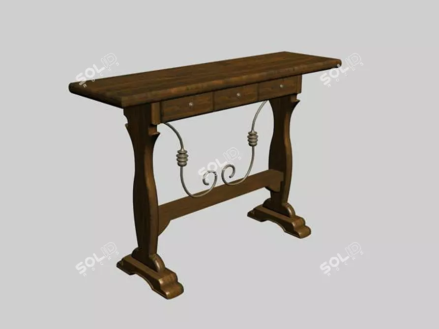 Hammered Console Table 3D model image 1