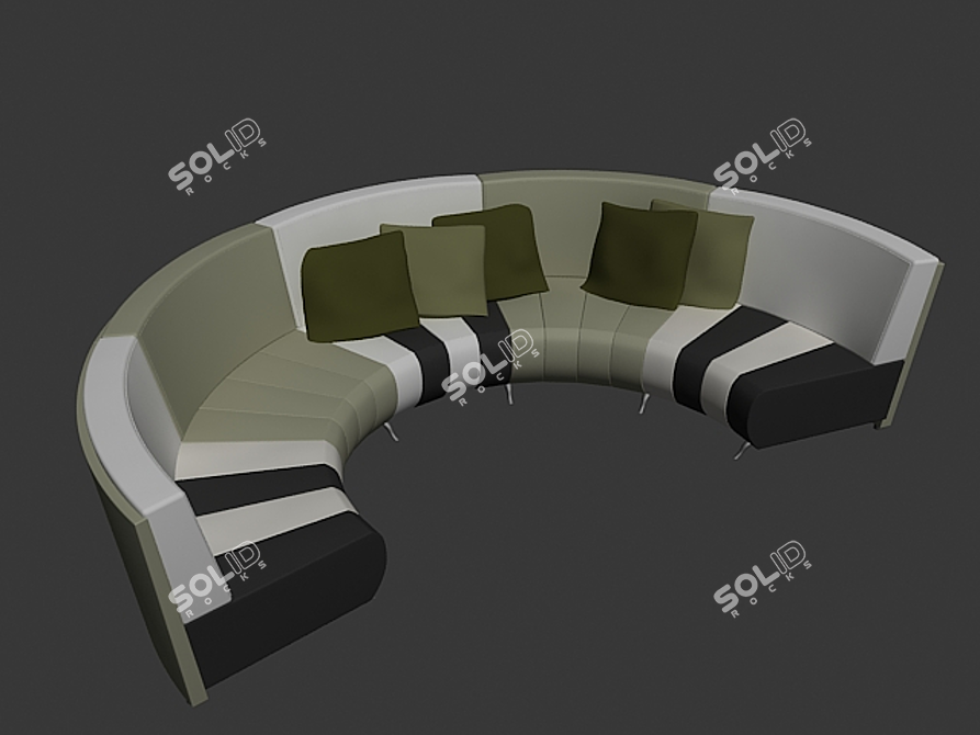 Modern Semicircular Sofa: Versatile Style & Color Experimentation 3D model image 1