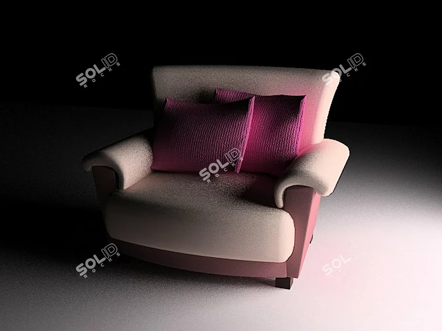 Elegant Cushioned Seating 3D model image 1