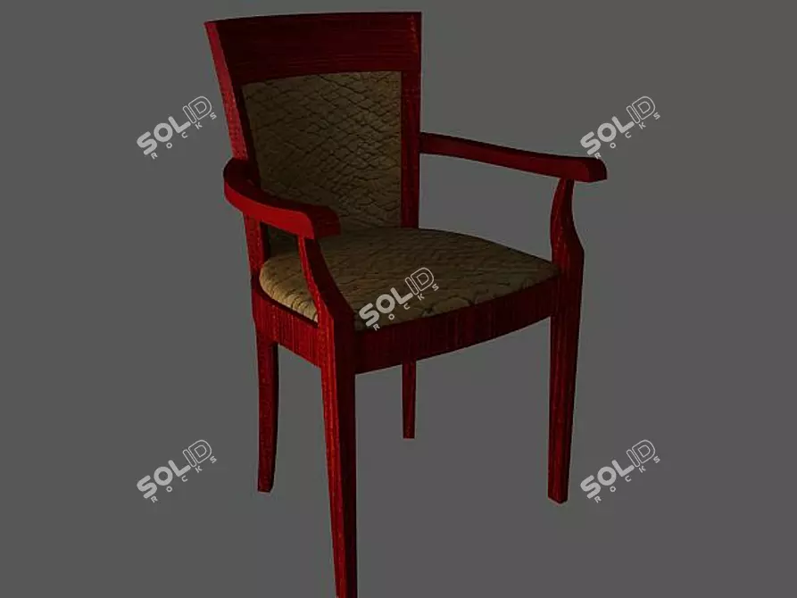 Elegant Mahogany Chair 3D model image 1