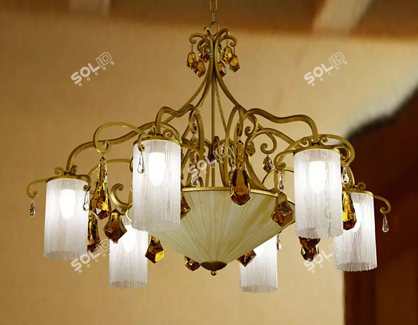 Elegant Chabod Chandelier - 1790 Art 3D model image 1