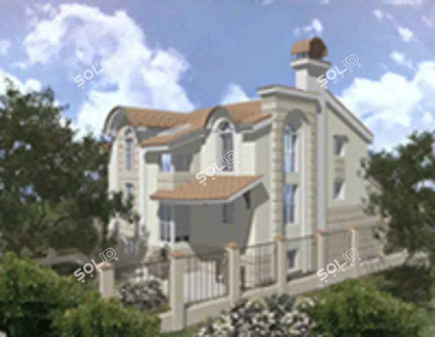 Architectural Masterpiece: Idyllic Cottage 3D model image 1