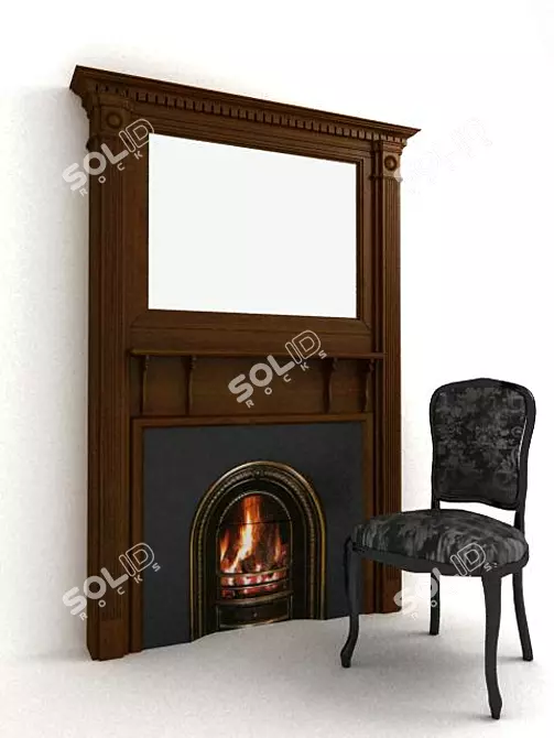 Classic Mirror Fireplace 3D model image 1