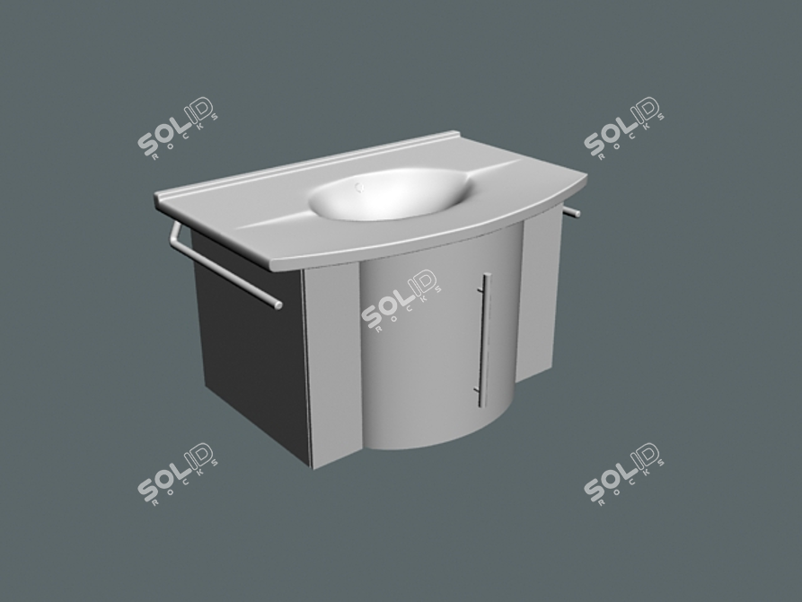 Modern Pedestal Sink - Textured-Free 3D model image 1