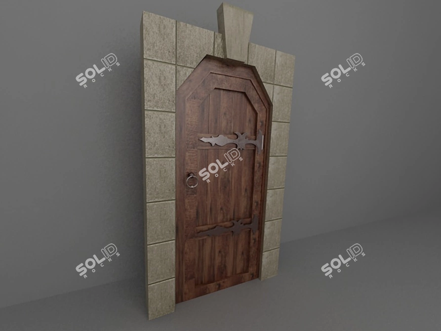 Sauna Wood Door 3D model image 1