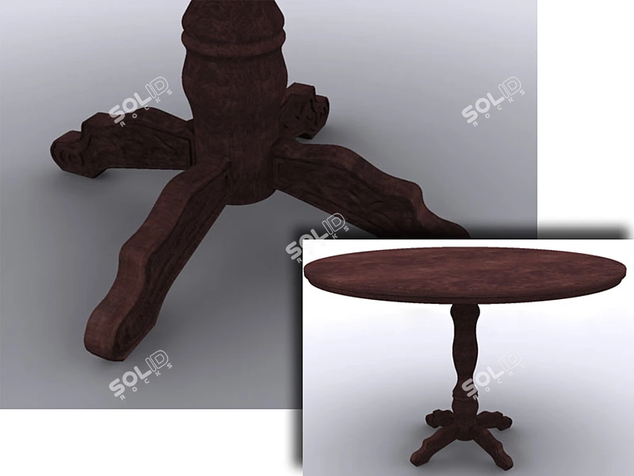 Carved Leg Kitchen Table 3D model image 1