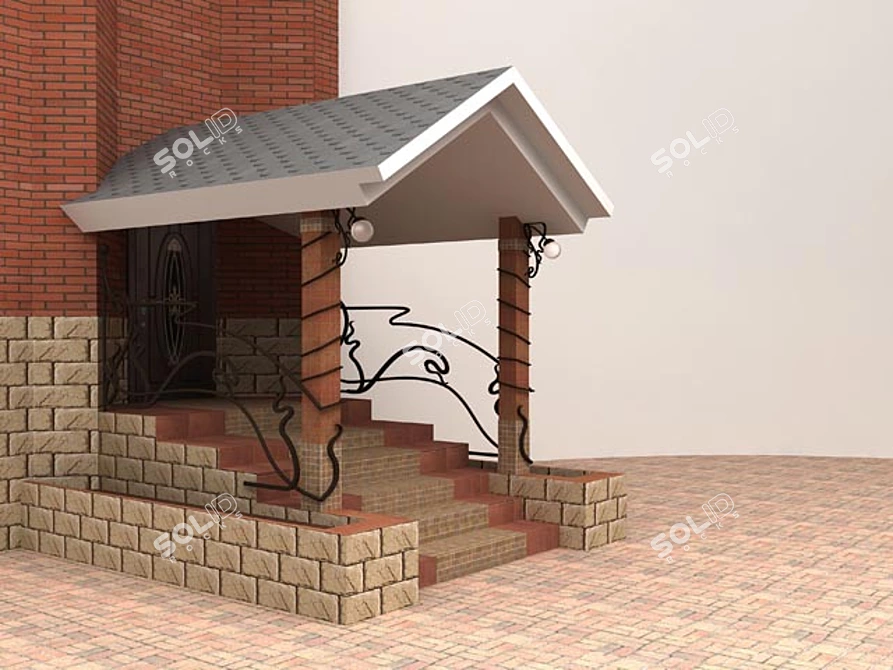 Custom Designed Cottage Entrance 3D model image 1