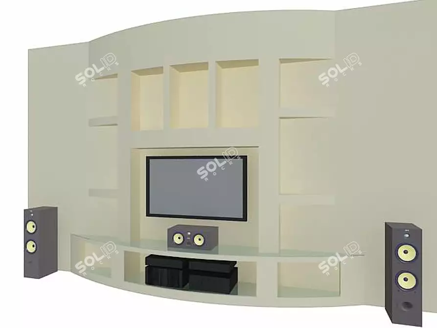 Title: Gypsumboard Niche for TV 3D model image 1