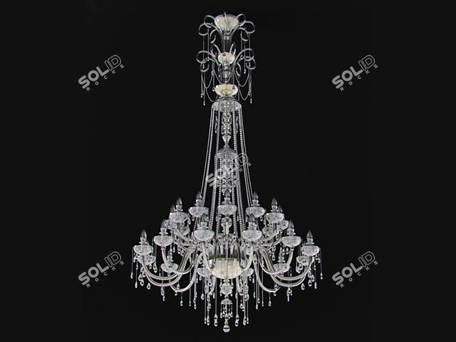 Classic 9-Light Chandelier 3D model image 1