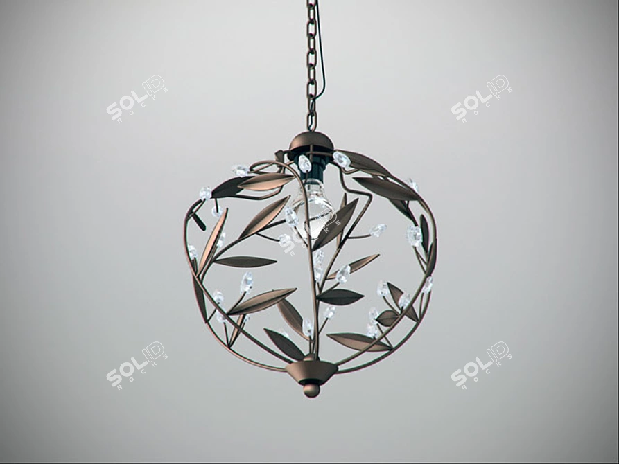 Modern Metal Pendant Light: Massive 3D model image 1