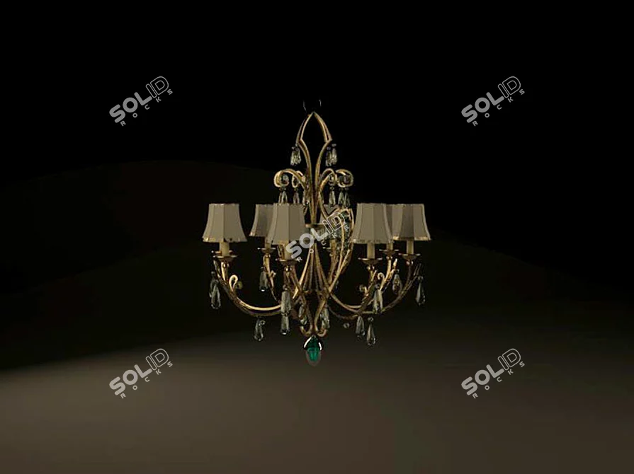 Elegant Crystal Chandelier 3D model image 1