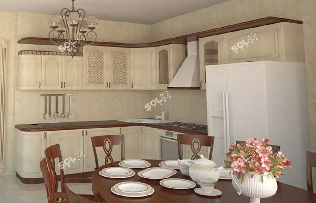 Elegant Evermotion Kitchen 3D model image 1