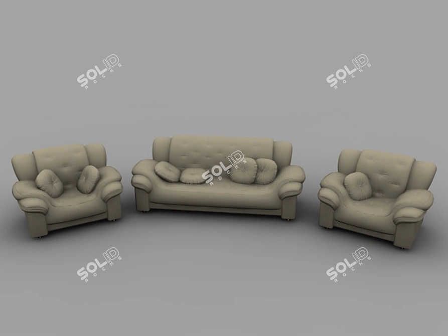 Title: Modern Country Home Soft Furnishings 3D model image 1