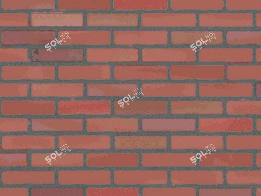 Vibrant Brick Red Wall Tile 3D model image 1