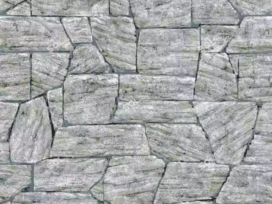 Slate Grey Stone Slabs 3D model image 1