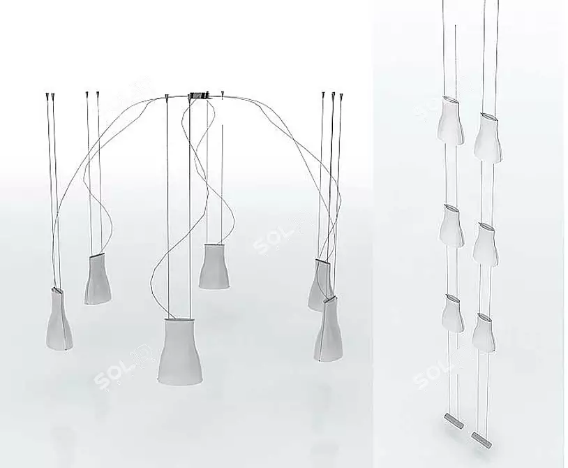 Elegant Bell Chandelier & Floor Lamp 3D model image 1