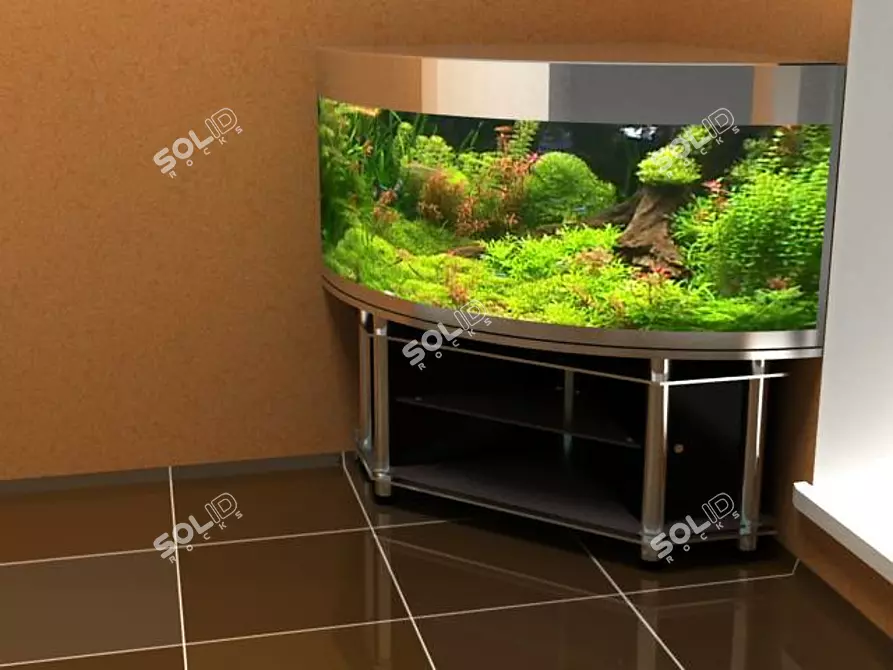 Elegant Aquarium: 1200x1200, Height 1400 3D model image 1