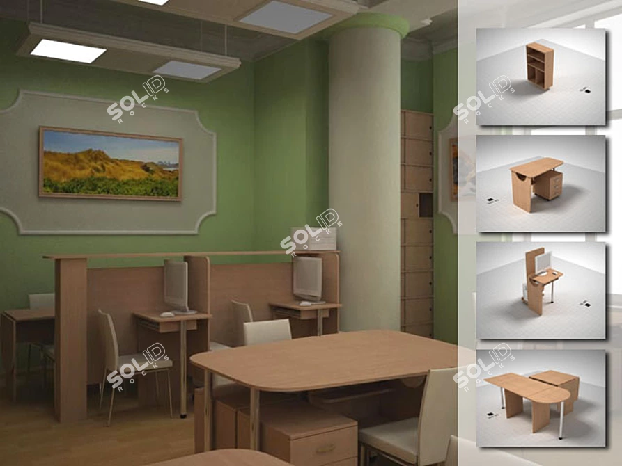 Office Archive Furniture Set | Efficient Storage Solution 3D model image 1