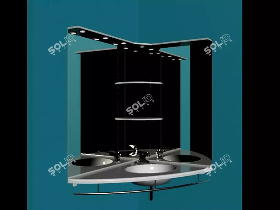 Aquatone Corner Sink 1000x750mm 3D model image 1