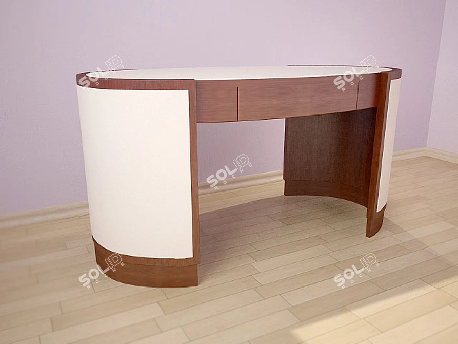Elegant Cherry Desk with Textured Finish 3D model image 1
